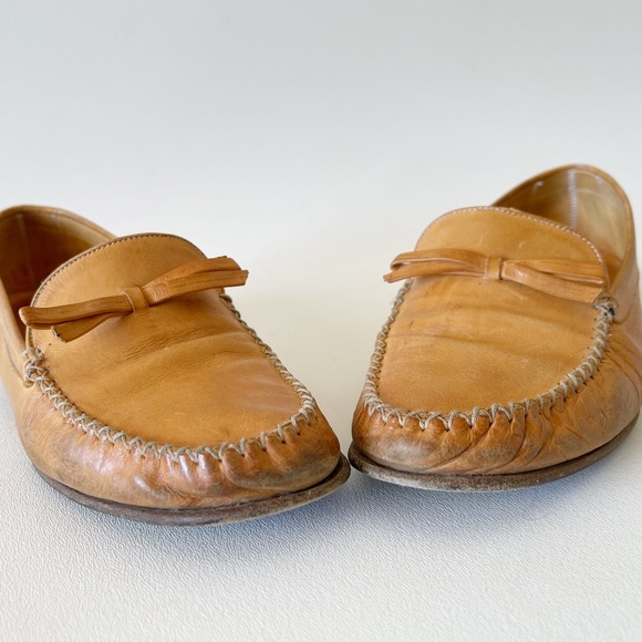 Vintage Coach Loafer Shoe Flat Leather Casual Classic Preppy Minimalist Tan 8.5 - Picture 8 of 11